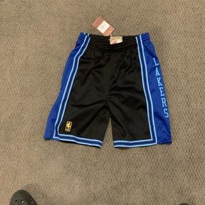 Mitchell & Ness NBA SHORTS LAKERS 96-97 Black Blue Swingman Youth Large (14-16)